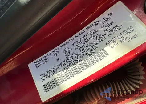 2001 Toyota Tacoma Double Cab z USA, uszkodzony, nr VIN 5TEHN72N01Z750974